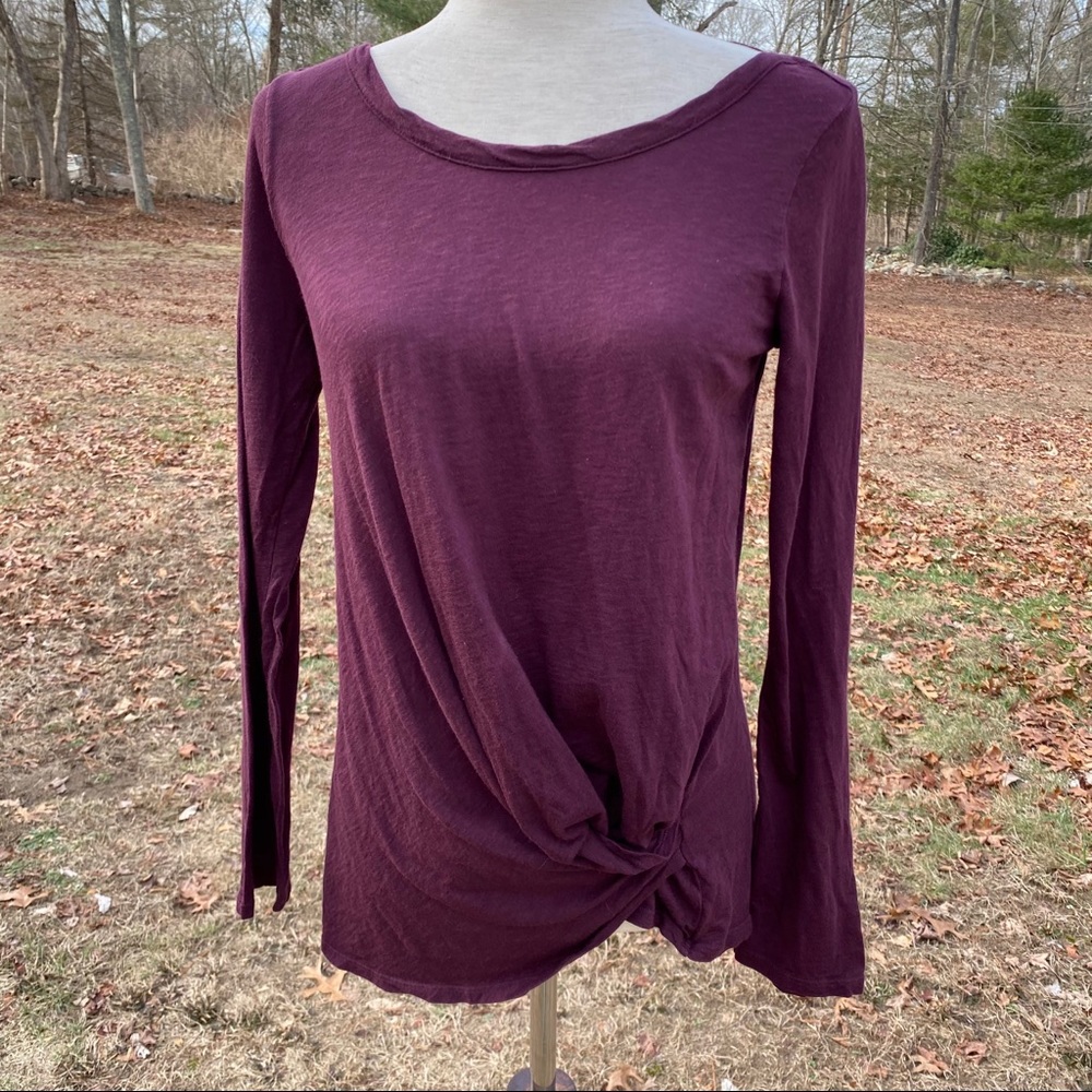 STATESIDE TOP TEE LONG SLEEVE PURPLE BOAT NECK Size M